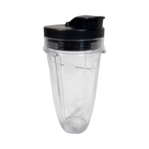 Nutri Ninja 24 oz Single Serve Blender Cup with Black Sip and Seal Lid Clear